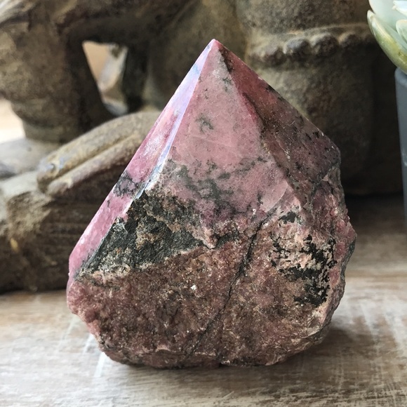 Crystal-Rhodonite Rough Polished Point - Picture 1 of 16